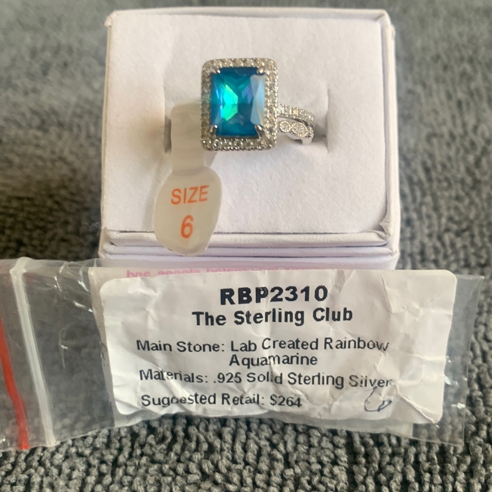 Bomb Party Lab Created Rainbow Auqamarine .925 Solid Sterling Silver